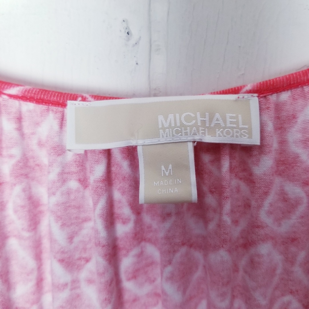 Michael Kors Cold Shoulder Top Women Size Medium Tie Front - Picture 2 of 13
